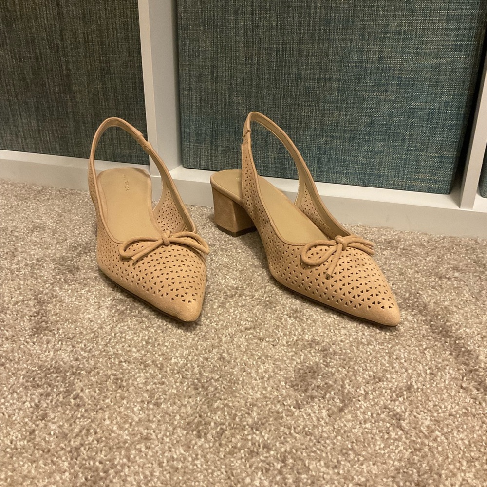 Slingback suede heels